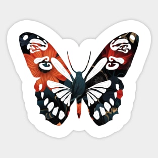 Dark floral on butterfly Sticker